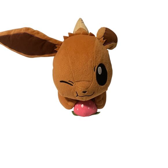 1997 Pokemon Sleeping Eevee Plush Stuffed Toy Brown 16" Long - Nintendo - Picture 3 of 3